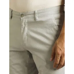 Louis Philippe Grey Cotton Slim Fit Shorts image 4