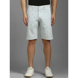 Louis Philippe Grey Cotton Slim Fit Striped Shorts-picture-28