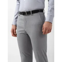 Louis Philippe Grey Leather Formal Belt for Men-picture-37