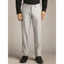 Louis Philippe Grey Regular Fit Texture Trousers-picture-24
