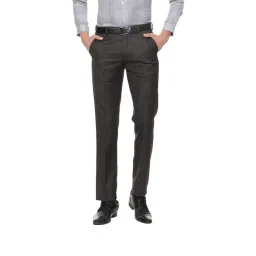 Louis Philippe Grey Regular Fit Trousers-picture-12