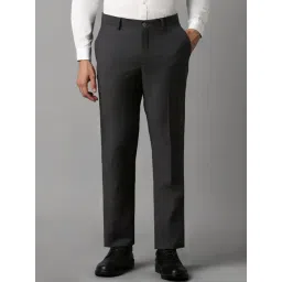 Louis Philippe Grey Slim Fit Checks Trousers-picture-22