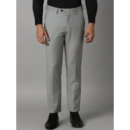 Louis Philippe Grey Slim Fit Checks Trousers-picture-12