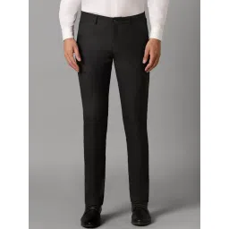 Louis Philippe Grey Slim Fit Printed Trousers image 1