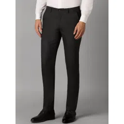 Louis Philippe Grey Slim Fit Printed Trousers image 3