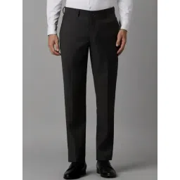 Louis Philippe Grey Slim Fit Texture Trousers-picture-33