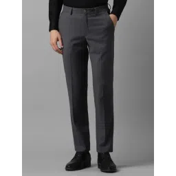 Louis Philippe Grey Slim Fit Texture Trousers-picture-46