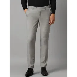 Louis Philippe Grey Slim Fit Texture Trousers-picture-32