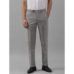 Louis Philippe Grey Slim Fit Texture Trousers-picture-42