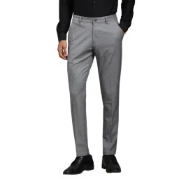 Louis Philippe Grey Slim Fit Texture Trousers-picture-40
