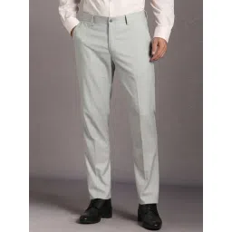 Louis Philippe Grey Slim Fit Texture Trousers-picture-27
