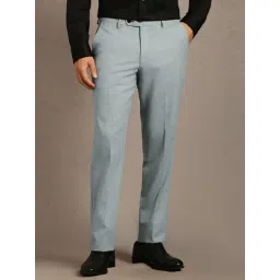 Louis Philippe Grey Slim Fit Texture Trousers-picture-19