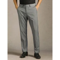 Louis Philippe Grey Slim Fit Trousers-picture-32