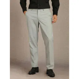 Louis Philippe Grey Slim Fit Trousers-picture-43