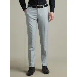 Louis Philippe Grey Slim Fit Trousers-picture-44