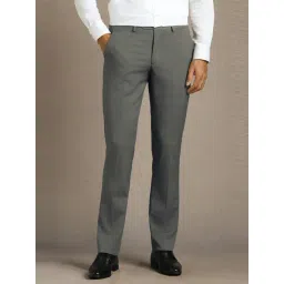 Louis Philippe Grey Slim Fit Trousers-picture-35