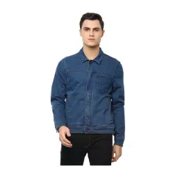 Louis Philippe Jeans Dark Blue Slim Fit Denim Jacket-picture-27