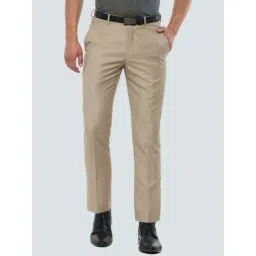 Louis Philippe Khaki Slim Fit Flat front trousers-picture-33