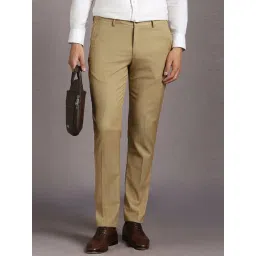 Louis Philippe Khaki Slim Fit Trousers-picture-30