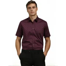 Louis Philippe Maroon Cotton Regular Fit Printed Shirt-picture-19