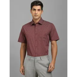 Louis Philippe Maroon Cotton Regular Fit Printed Shirt-picture-17