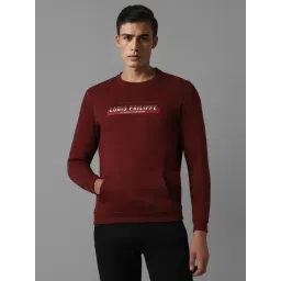 Louis Philippe Maroon Cotton Regular Fit Printed Sweatshirt-picture-47