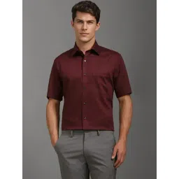 Louis Philippe Maroon Cotton Regular Fit Shirt-picture-12