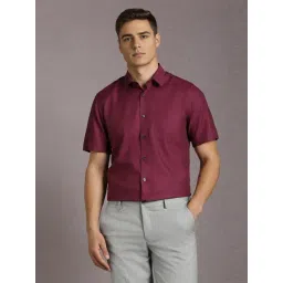 Louis Philippe Maroon Cotton Regular Fit Shirt-picture-47