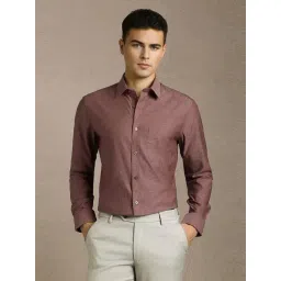 Louis Philippe Maroon Cotton Regular Fit Shirt-picture-35