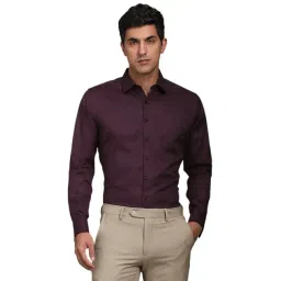 Louis Philippe Maroon Cotton Slim Fit Shirt-picture-34