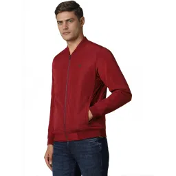 Louis Philippe Maroon Regular Fit Bomber Jacket image 3