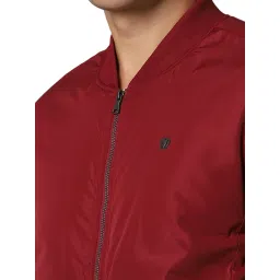Louis Philippe Maroon Regular Fit Bomber Jacket image 4