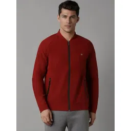 Louis Philippe Maroon Regular Fit Printed Bomber Jacket-picture-35