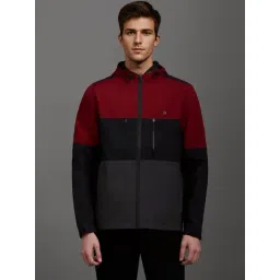 Louis Philippe Maroon Regular Fit Quilted Hooded Jacket-picture-37