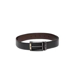 Louis Philippe Men Black & Brown Textured Reversible Leather Belt-picture-30