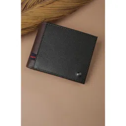 Louis Philippe Men Black Colorblock Leather Wallet-picture-15
