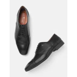 Louis Philippe Men Black Leather Solid Formal Oxfords-picture-15