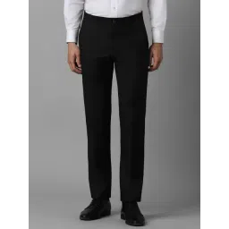 louis philippe Men Black Slim Fit Solid Formal Trousers-picture-12