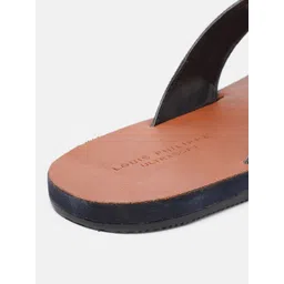 Louis Philippe Men Black Solid Comfort Sandals image 4