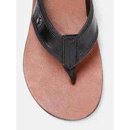 Louis Philippe Men Black Solid Comfort Sandals image 3