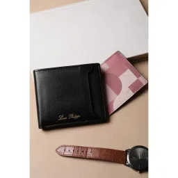 Louis Philippe Men Black Solid Genuine Leather Wallet With Card Case-picture-15