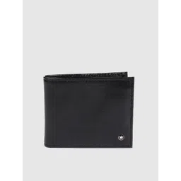 Louis Philippe Men Black Solid Two Fold Leather Wallet-picture-15