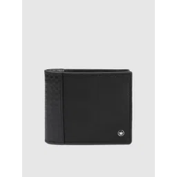 Louis Philippe Men Black Solid Two Fold Leather Wallet-image-16