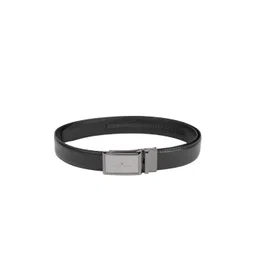 Louis Philippe Men Black Textured Genuine Leather Belt-picture-23