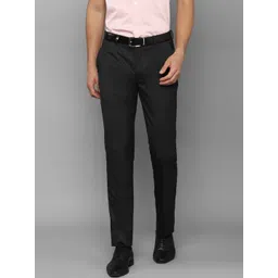 Louis Philippe Men Black Textured Slim Fit Trousers-picture-28