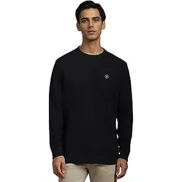louis philippe Men Casual Black Textured Sweatshirt-picture-14