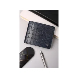 Louis Philippe Men Casual Navy Blue Textured Wallet-picture-14