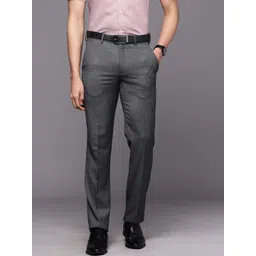 Louis Philippe Men Checked Slim Fit Formal Trousers image 1