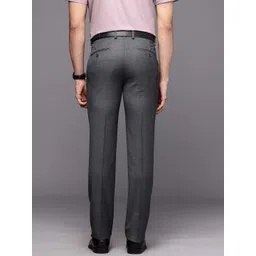 Louis Philippe Men Checked Slim Fit Formal Trousers image 2