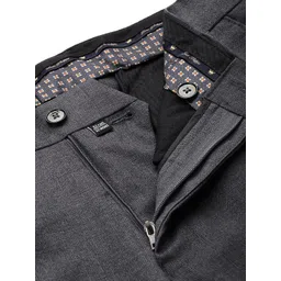 Louis Philippe Men Checked Slim Fit Formal Trousers image 5